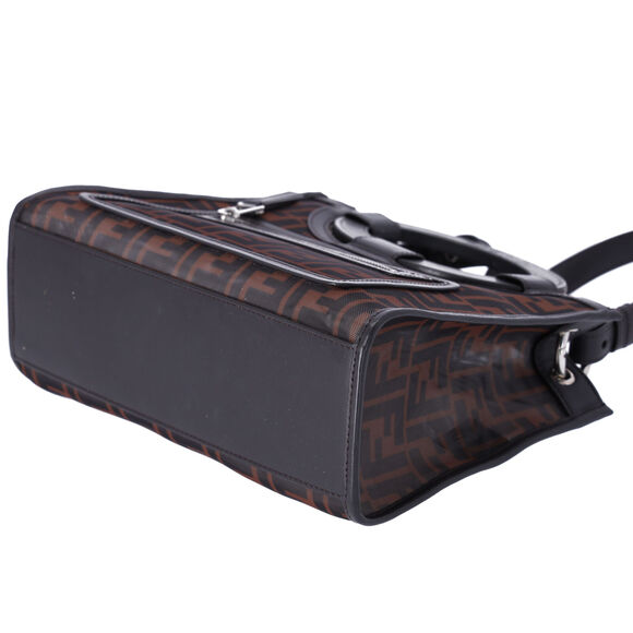 FENDI Runaway Shopper Tote Bag 8BH353-A6D6 Black Dark Brown - Picture 6 of 9